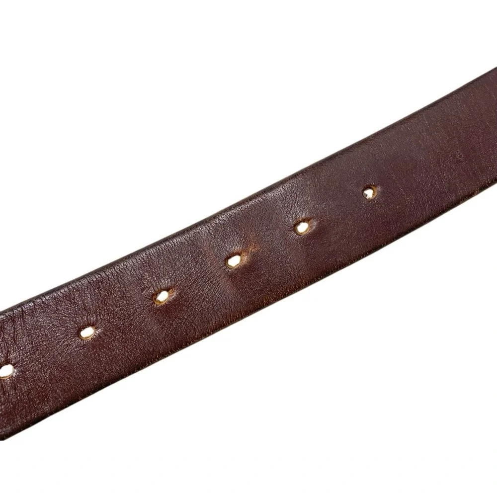 American Eagle Mens Brown Soft Leather Textured Belt Size Small Preppy Casual